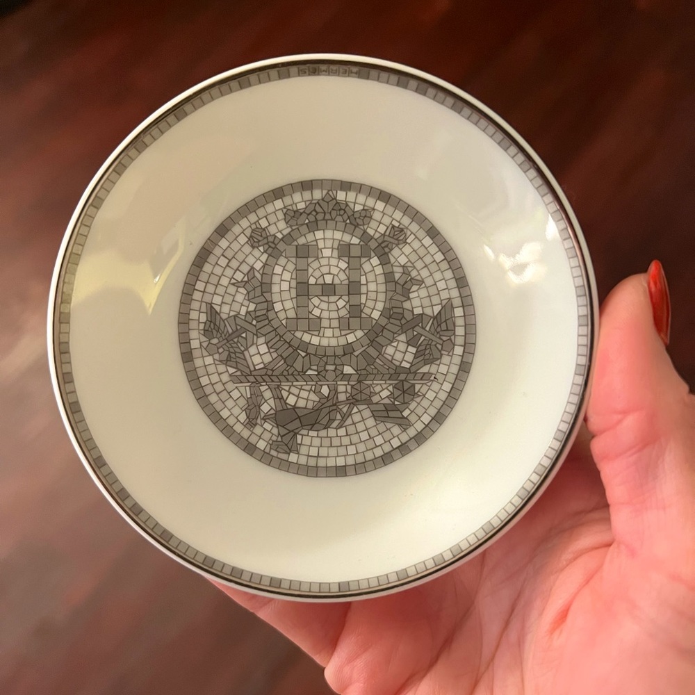 Hermes Mosaique Au 24 Platinum Soy Dish